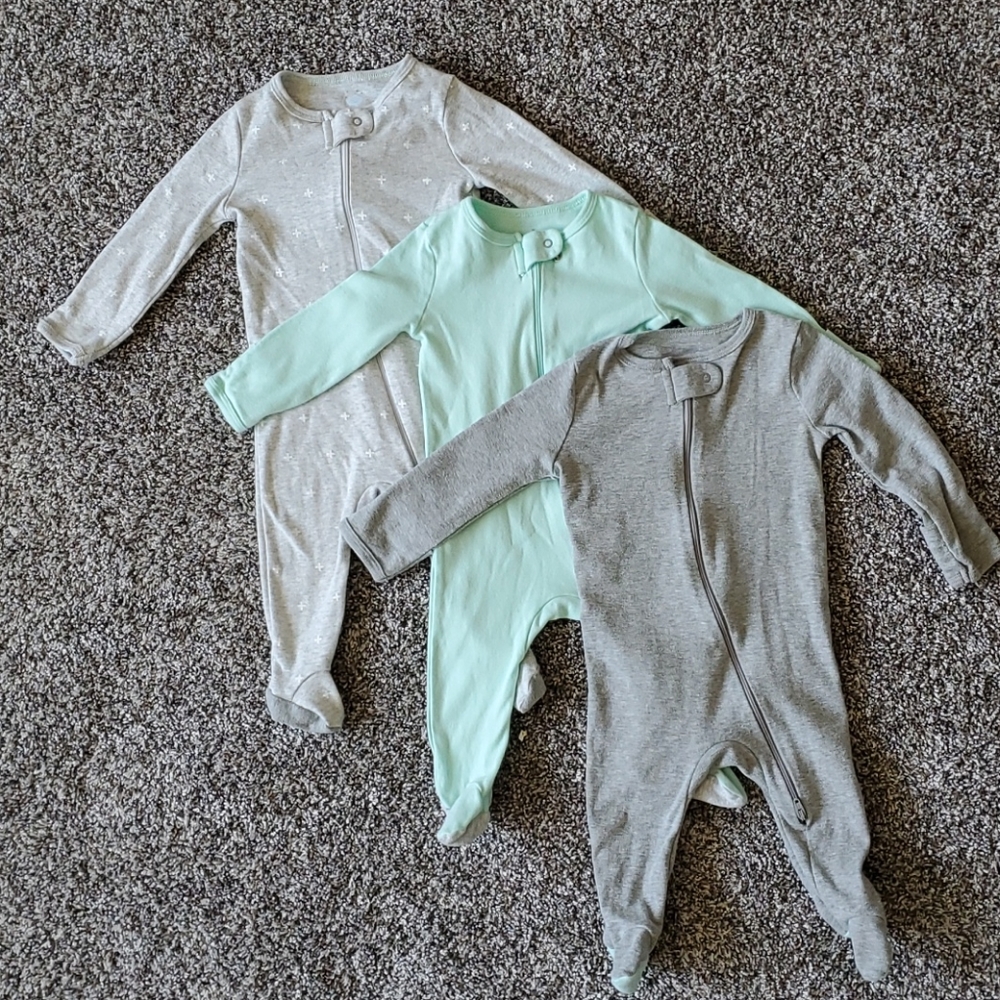 Unisex Cloud Island sleeper footies | set of 3